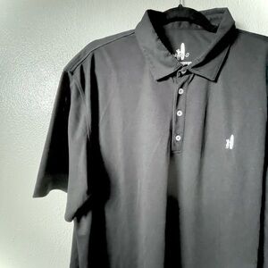 Johnnie O Performance Polo Shirt XXL Jet Black Short Sleeve Stretch Golf Casual